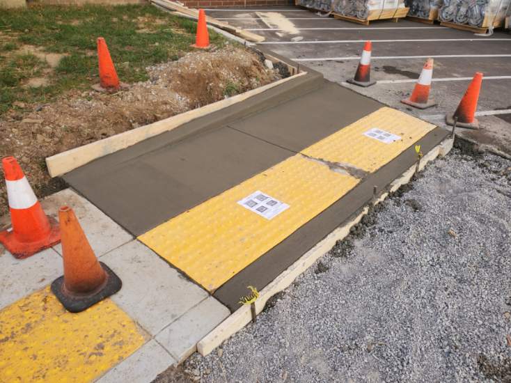 ADA-compliant concrete ramp installation